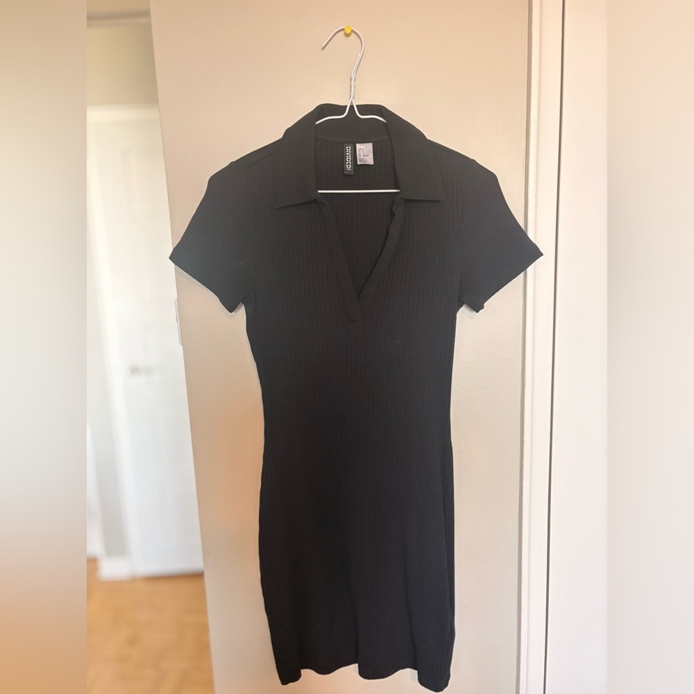 H&M Black Ribbed Dress